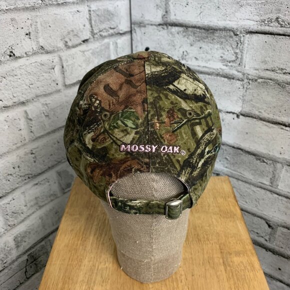 Mossy Oak Camo Hat Distressed Embroidered Adjustable Trucker Cap - Picture 3 of 7